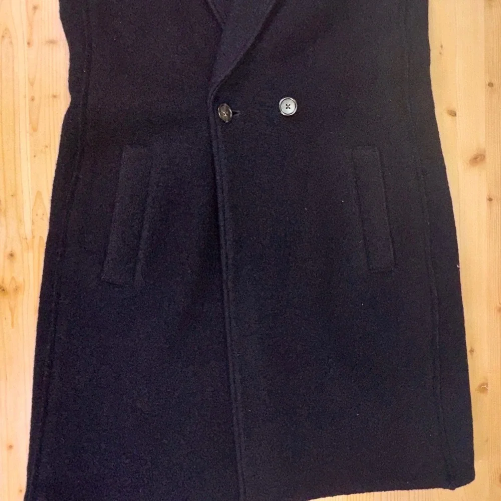 J.Crew‎ Italian Boiled Wool Coat Black Size 0 Double Breasted NWOT - Picture 7 of 8